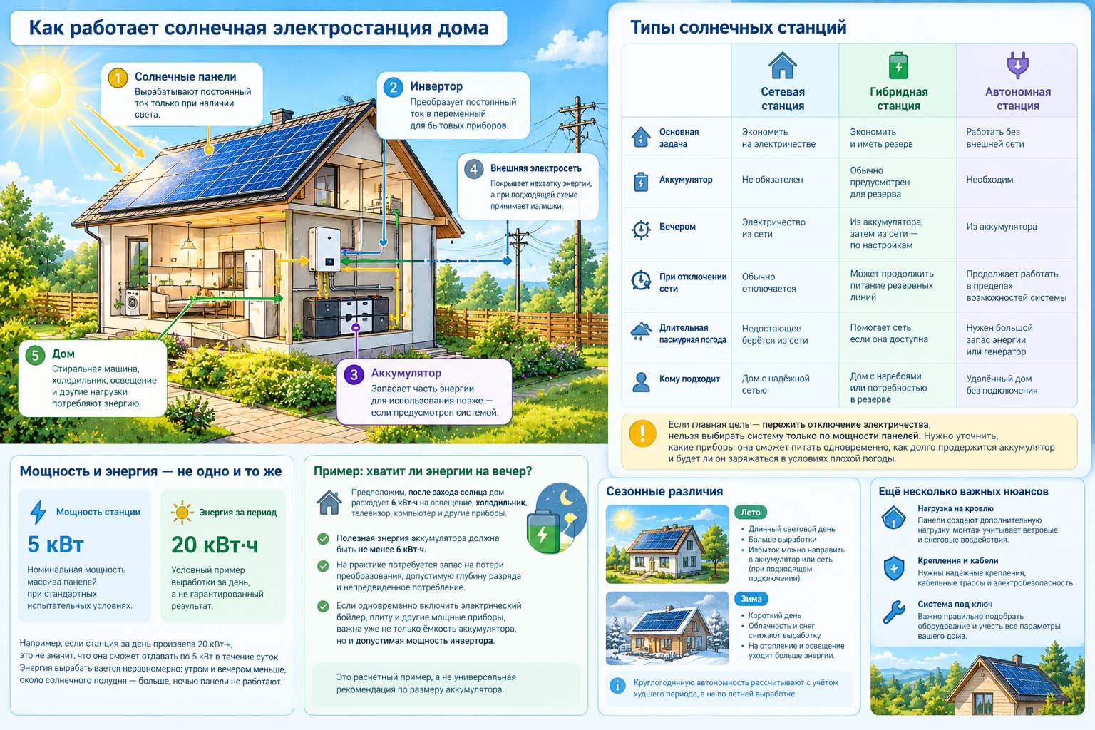 Солнечные панели на крыше: чем выработка электроэнергии отличается от автономности